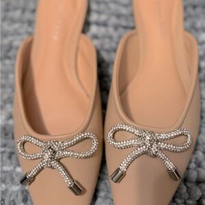 Glimmer Rhinestone Bow Mule
